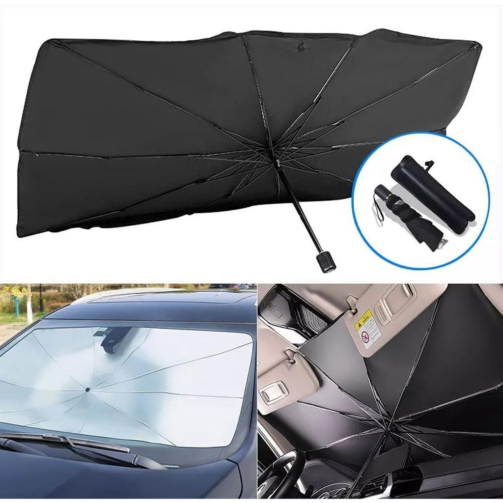Premium Car Windshield Sun Shade Umbrella – Foldable Auto Front Window UV Reflector