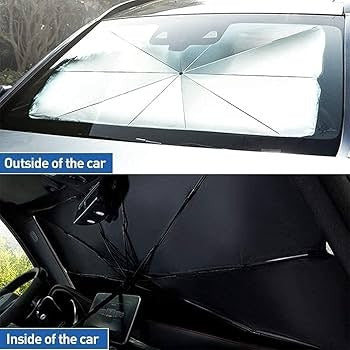 Premium Car Windshield Sun Shade Umbrella – Foldable Auto Front Window UV Reflector