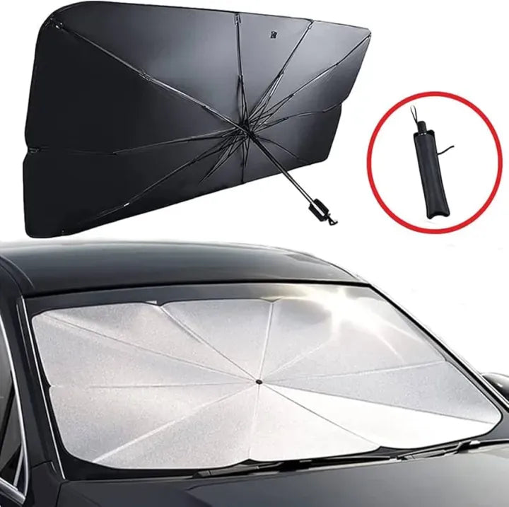 Premium Car Windshield Sun Shade Umbrella – Foldable Auto Front Window UV Reflector