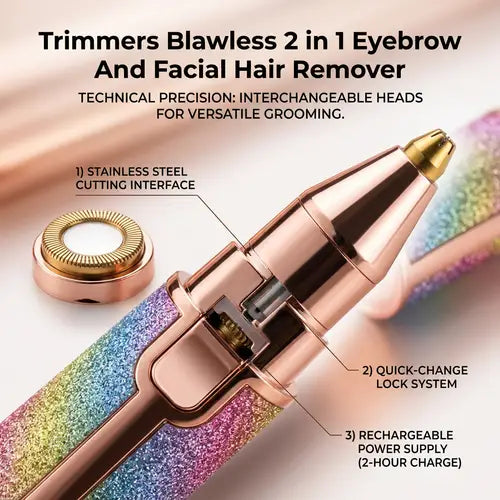 Flawless 2 In 1 Eyebrow And Facial Hair Remover For Smooth Skin And Daily Grooming
