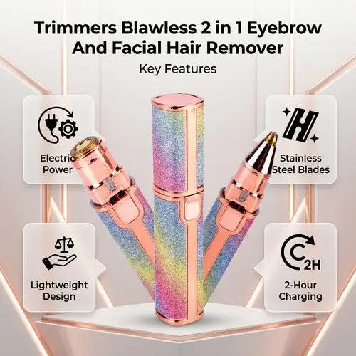 Flawless 2 In 1 Eyebrow And Facial Hair Remover For Smooth Skin And Daily Grooming